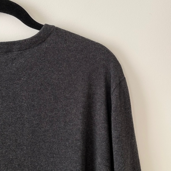 Hawker Rye Cotton & Cashmere Charcoal Gray Crewneck Sweater - Picture 13 of 16